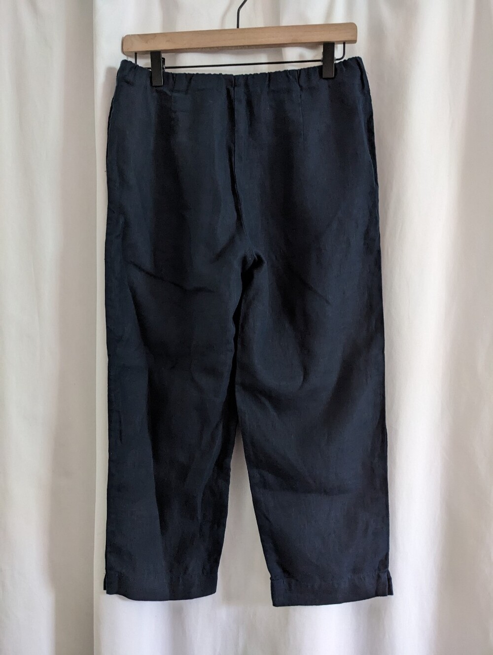 J. Jill Womens 100% Linen Pants XSmall Blue Love Linen Capri Pull On Lagenlook